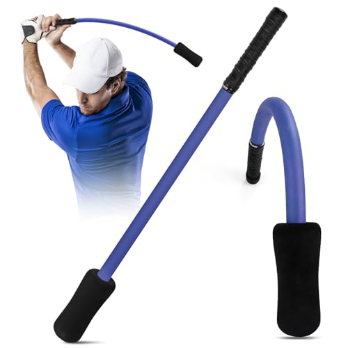 MIKOSI Golf Grip Trainer, EVA Foam Golf Swing Trainer Warm-Up Stick for Strength Grip Tempo & Flexibility Training, Indoor Outdoor Safe Golf Training Aid for Beginners & All Levels - color: Blue