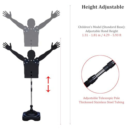 Basketball Defender Dummy, Adjustable Height Youth Dribbling Training Mannequin with Movable Arms, Water Weighted Base, Basketball Training Practice Equipment