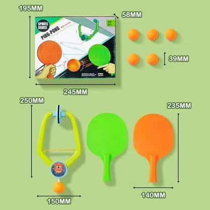 Door Pong Game Set,Hanging Table Tennis Trainer Portable Set for Kids with 2 Pcs Racket & 6 Pcs Balls, Adjustable Portable Table Tennis Exerciser for Indoor Fun (PVC Racket)