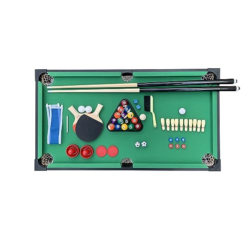KICK Hexad 48" 6-in-1 Multi Game Table – Foosball, Billiards/Pool, Glide Hockey, Ping Pong, Mini-Shuffleboard & Mini-Bowling - color: Black