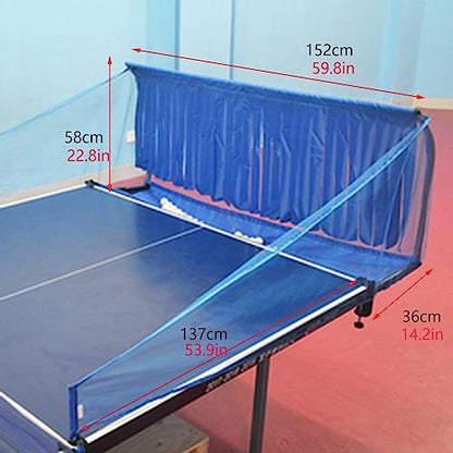 Ping Pong Ball Collector Net, Table Tennis Catch Net with Tassels Design, for Ping Pong Robot Serve or Multi-Ball Practice, Easy Set Up