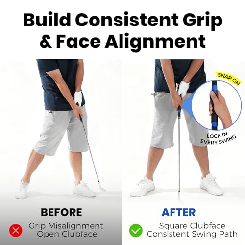 Golf Grip Trainer for Right-Handed Golfers, Golf Swing Training Aid for Proper Hand Position, Grip Pressure, Tempo & Muscle Memory, Indoor Practice & Warm Up, Golf Gifts for Men - size: Golf Grip Trainer