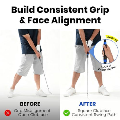 Golf Grip Trainer for Right-Handed Golfers, Golf Swing Training Aid for Proper Hand Position, Grip Pressure, Tempo & Muscle Memory, Indoor Practice & Warm Up, Golf Gifts for Men - size: Golf Grip Trainer