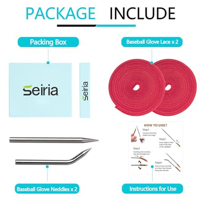 Baseball Glove Lace, Mitt Lace Repair Kit Softball 2 Leather Laces and 2 Lacing Needles for Catcher's Glove - color: Rose-pink
