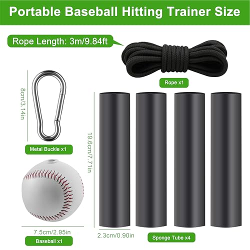 Baseball Sewing Trainer, Rope Bat Swing Trainer, Softball Training Equipment Hitting, Enhance Hitting Skills with Combined Tee and Front Toss for Easy Drills, Improving Batting Precision