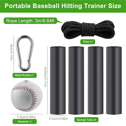 Baseball Sewing Trainer, Rope Bat Swing Trainer, Softball Training Equipment Hitting, Enhance Hitting Skills with Combined Tee and Front Toss for Easy Drills, Improving Batting Precision