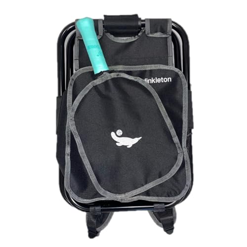 2 in 1 Pickleball Bag and Foldable Chair, Adjustable Bag with Foldable Chair, Paddle Pocket, Compartment for Shoes, Water Bottles and Extra Paddles