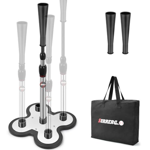Heavy Duty Baseball and Softball Portable Baseball Tee.10lb Heavy Weight Base. Professional Hitting Tee for Baseball/Softball. Easy Height Adjustment (23"-45") - color: 5 Position