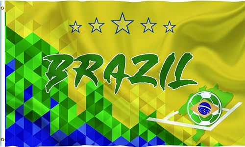 Brazil Sports Soccer Football Flag Team Fans Supporters Flags for Outdoor Garden Field Decor Banner 5x3ft - color: Brazil