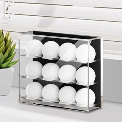 Golf Ball Display Case 12 Holes Storage Decorative Office Modern Cabinet Shelf Golf Pingpong Ball Holder