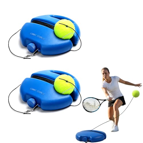 Tennis Ball Training Baseboard, Portable Tennis Practice Rebounder with High Elasticity Cord, Automatic Rebound System for Indoor Outdoor Home Backyard Use - color: circular base 2pcs