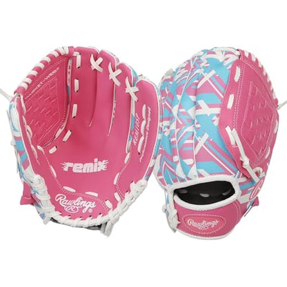 Rawlings | Remix T-Ball & Youth Baseball/Softball Glove | Sizes 9" - 10.5" - color: Pink, size: 9" | Ages 3-6