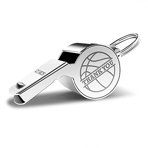 Whistle Thank You Basketball Gifts for Coaches Teachers Whistle Emergency Coach Referee Lifeguard Loud Whistle for Men Women Referees Coach School Sports Coaches Whistle with Lanyard Cheer Coach Gift.