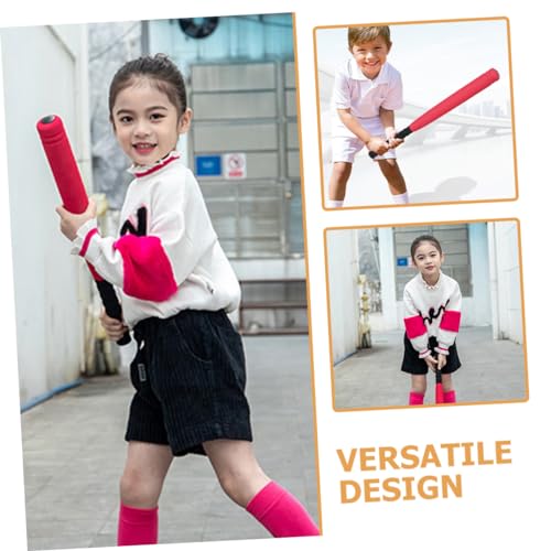 GALPADA Portable EVA Baseball Bat Red Plastic Training Stick Lightweight for Indoor Outdoor Youth Sports Practice