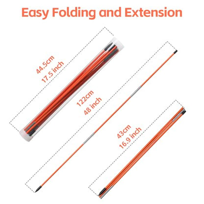 Golf Alignment Sticks, 3 Pack 48” Alignment Stick Rods for Golf Training, Collapsible Golf Practice Aiming Stick with Clear Tube Case