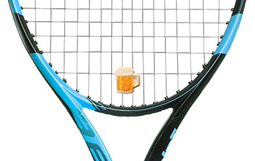 Drink Themed Tennis Racket Dampener Shock Absorber, Cute Tennis Dampeners for Rackets - Fits All Racquets, Easy to Install - 2 Pack - color: Beer