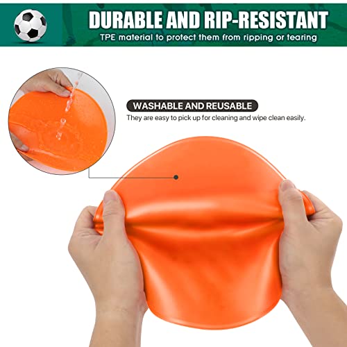 Spot Markers 4inch 9inch Rubber Agility Dots Flat Cones Non Slip Sports Dots Floor Spots Agility Markers for Kids Soccer Football Basketball Speed Agility Training - style: 12pcs Orange 9inch