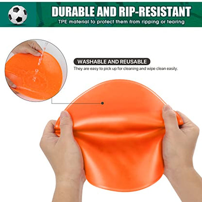 Spot Markers 4inch 9inch Rubber Agility Dots Flat Cones Non Slip Sports Dots Floor Spots Agility Markers for Kids Soccer Football Basketball Speed Agility Training - style: 12pcs Orange 9inch