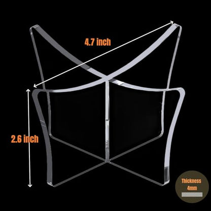 Acrylic Large Ball Stand Holder 4.7x2.6 Inch, 2-Pack Display Stand for Football Basketball Soccer, Clear Volleyball Rugby Case Rack - size: 4.7x2.6 inch