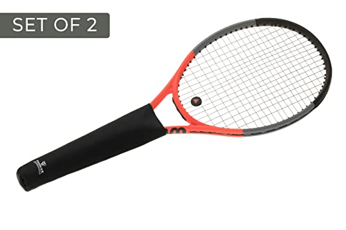 Thorza Tennis Racket Grip Cover, Black, Removable Protective Handle Wrap for Storage and Bag Transport, Universal Racket Accessory for Active Players