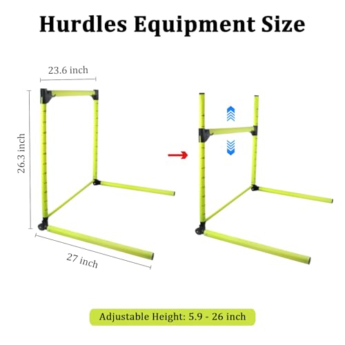 3PCS Adjustable Height Hurdles Training Equipment, Agility Hurdles with Storage Bag, Removable Track Hurdle, Speed Training Equipment for Soccer, Football and Track & Field Sports