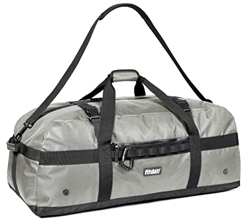 Fitdom 132L 36" Heavy Duty Extra Large Sports Gym Equipment Travel Duffel Bag W/Adjustable Shoulder & Compression Straps. Perfect for Soccer Baseball Basketball Hockey Football Team Coaches & More - color: Grey