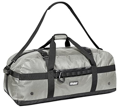 Fitdom 132L 36" Heavy Duty Extra Large Sports Gym Equipment Travel Duffel Bag W/Adjustable Shoulder & Compression Straps. Perfect for Soccer Baseball Basketball Hockey Football Team Coaches & More - color: Grey