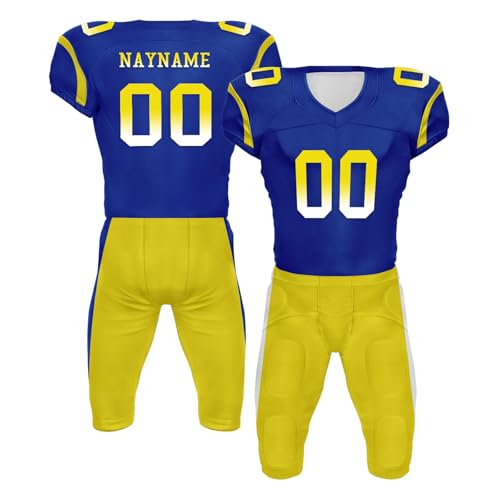 Youth Football Practice Jersey, Custom Blank Kids Practice Football Uniform Sportswear for Boys Training Games - color: College Navy Action Green White