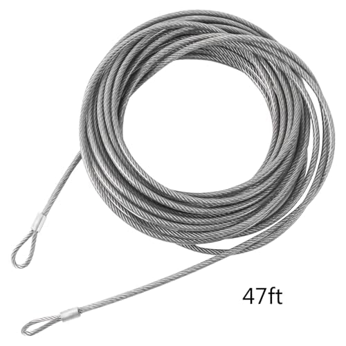 Aoneky 47ft 1/4'' Double Loop Stainless Steel Replacement Tennis Net Cable