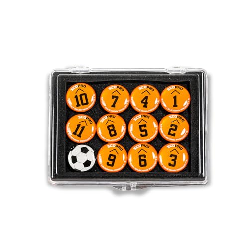 SCOPRO Soccer Coaching Magnets, Numbered Magnetic Player Markers for Soccer Coaching Board and Dry Erase Board Training, Orange - color: Orange, size: 1 Set