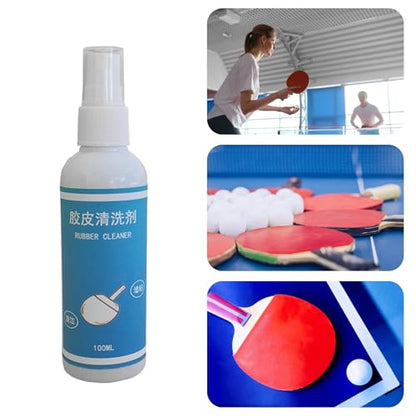 Table Tennis Racket Cleaner Kit - 100ml Racket Care Agent with Sponge,Eliminate Dirt and Dust, Optimal Spin and Control, Preserve Rubber and Restore Tackiness