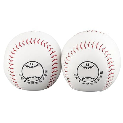 2Pcs 12 Inch Softball Training Ball Hand Sewn Practice Softballs for Girls Youth Adults League Game Sport Accessories