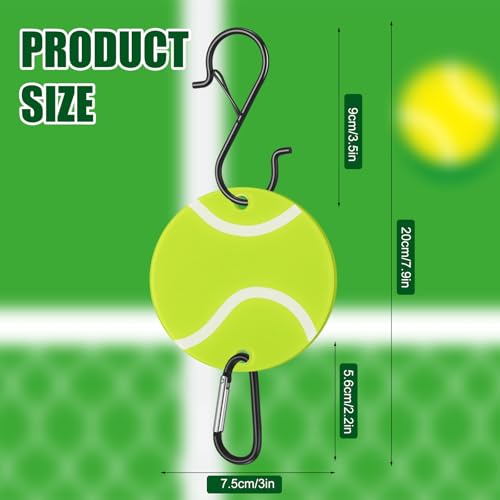 CroBlissful 6 Pcs Bag Hook for Fence Baseball Football Basketball Tennis Team Gifts Bag Clip Sports Backpack Buckle with Acrylic Board for Bat Water Bottle Player Lover Gifts - color: Tennis