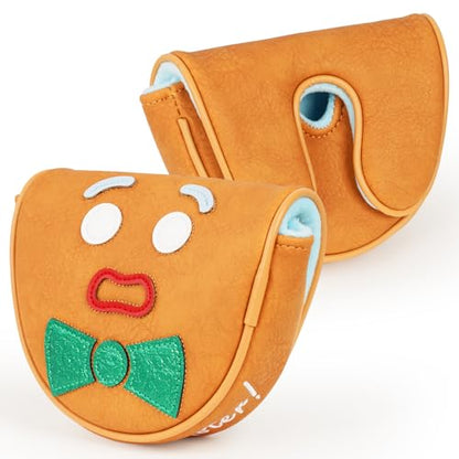 Funny Golf Club Head Cover Driver Headcover Fairway Wood Headcover Hybrid Club Head Cover Brown Monster Cookie - style: OZ1 Mallet Putter