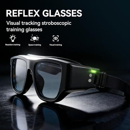 Netrix Reflex Glasses for Sports Training - Smart Vision & Reaction Speed Enhancer for Boxing, MMA, Baseball, Tennis - Adjustable Fit, Touch Control & Magnetic Charging