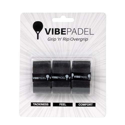 | Padel Grip for Tacky Feel | Grip 'n' Rip Padel Overgrip | Padel Racket Grip Tape | Padel, Pickleball, Squash and Badminton Racket Grip Tape | Padel Accessories and Padel Gifts | 3 Pack