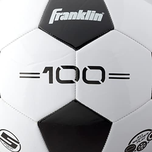 Franklin Sports Soccer Balls - Youth & Adult - Sizes 3, 4 & 5 - Single & Bulk Packs - Black & White - style: Size 5 - 1 Inflated Ball