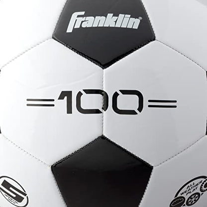 Franklin Sports Soccer Balls - Youth & Adult - Sizes 3, 4 & 5 - Single & Bulk Packs - Black & White - style: Size 5 - 1 Inflated Ball