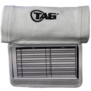 TAG Adult Wrist Coach 1 Pack, Five Window Size 5" x 3", Baseball Softball Football Play Coach Playbook Quarterback Wristband, White