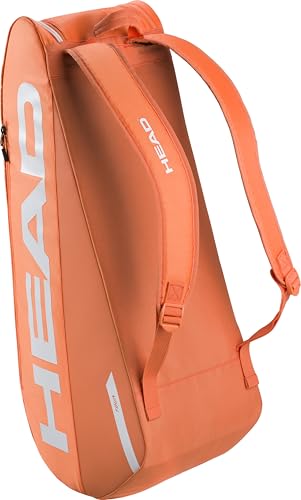 HEAD Tour Racquet Bag M (6R) Tennis Bag - Holds Up to 6 Racquets, CCT+ Climate Control Technology, 2 Main Compartments, Shoe Pocket & Backpack Carry System - color: Orange