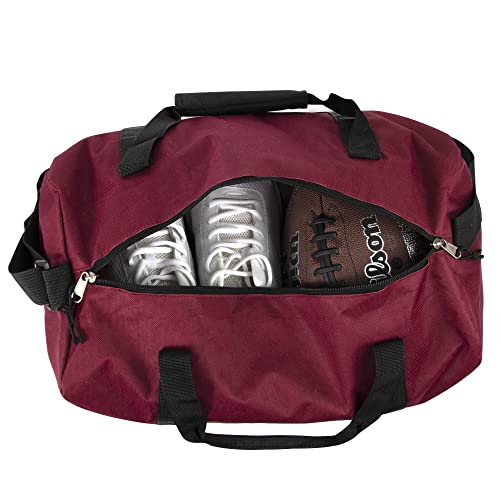 24 Pack Bulk Duffle Bags Wholesale by the Case for Homeless, Sports Teams, and Duffle Bags for Foster Kids (All Red Pack) - color: All Red Pack