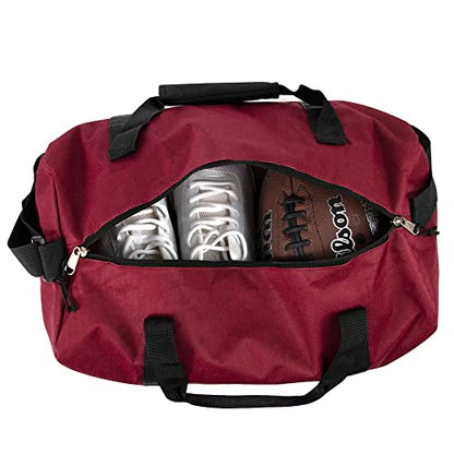 24 Pack Bulk Duffle Bags Wholesale by the Case for Homeless, Sports Teams, and Duffle Bags for Foster Kids (All Red Pack) - color: All Red Pack