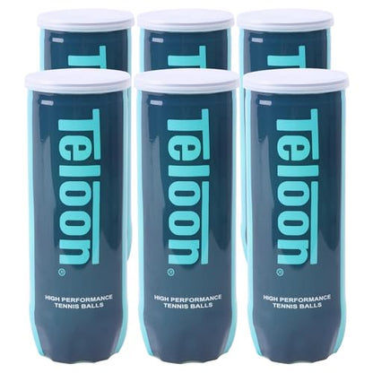 Teloon Championship Tennis Balls - Extra Duty - Regular Duty Felt Pressurized Tennis Balls - color: 6 Cans , 18 Balls
