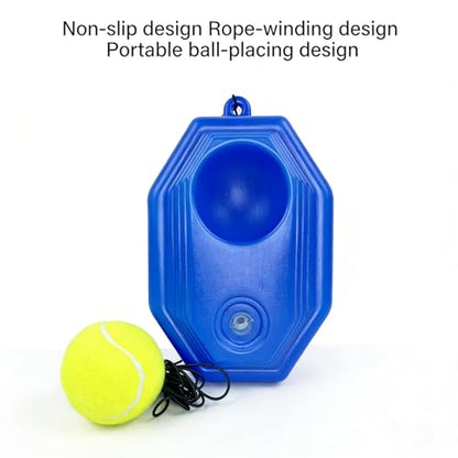 Tennis Trainer Rebounder, 2026 New Tennis Training Buddy with Weighted Base, Solo Tennis Ball Trainer with String, Multifunction Tennis Practice Rebounder for Backyard - color: Blue A