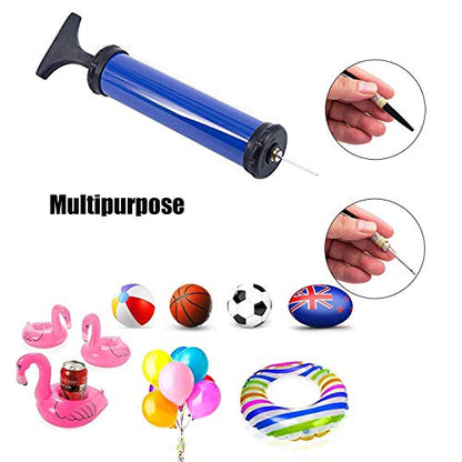 HDNNC Portable Ball Pump, Air Pump with 4 Needles 2 Nozzle 1 Extension Hose Great for Basketball Football Volleyball Soccer - style: Blue/Manual