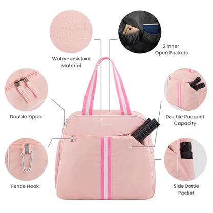 G4Free Pickleball Bag, Pickleball Bag Tote for Women and Men - color: Pink