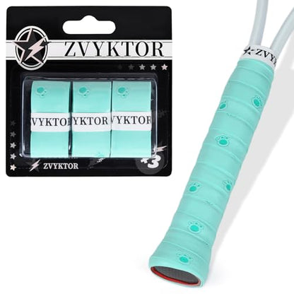 Tennis Racket Grip Tape, Ultra Thin Tacky Tennis Overgrip for Sweat Absorption & Control – Durable Anti-Slip Replacement Grip for Tennis, Badminton & Pickleball (3 Pack) - color: CAT GREEN