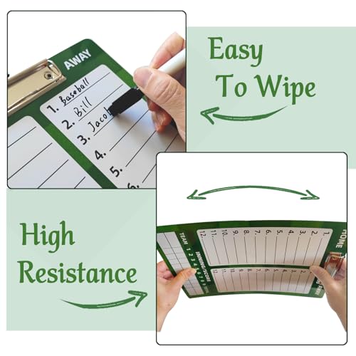 Baseball Dry Erase Coaches Clipboard, Baseball Dry Erase Coaching Board Double-Sided Baseball White Board for Coaches Writable and Erasable Baseball Clipboard Dry Erase Baseball Lineup Board - style: Baseball