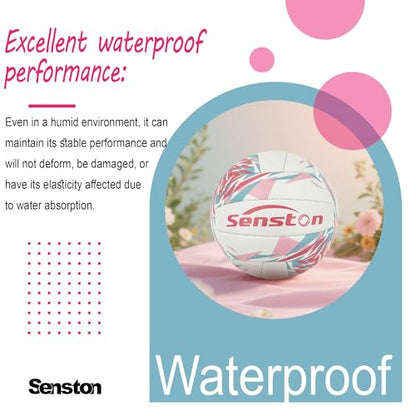 Senston Pink Volleyball Official Size 5 - Waterproof Indoor/Outdoor Soft Volleyball for Beach Play, Game,Gym,Training