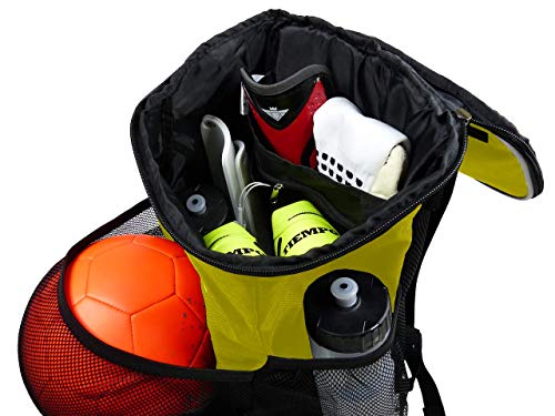 Soccer Backpack with Ball Holder Compartment - for Boys & Girls | Bag Fits All Soccer Equipment & Gym Gear (Black) - color: Yellow
